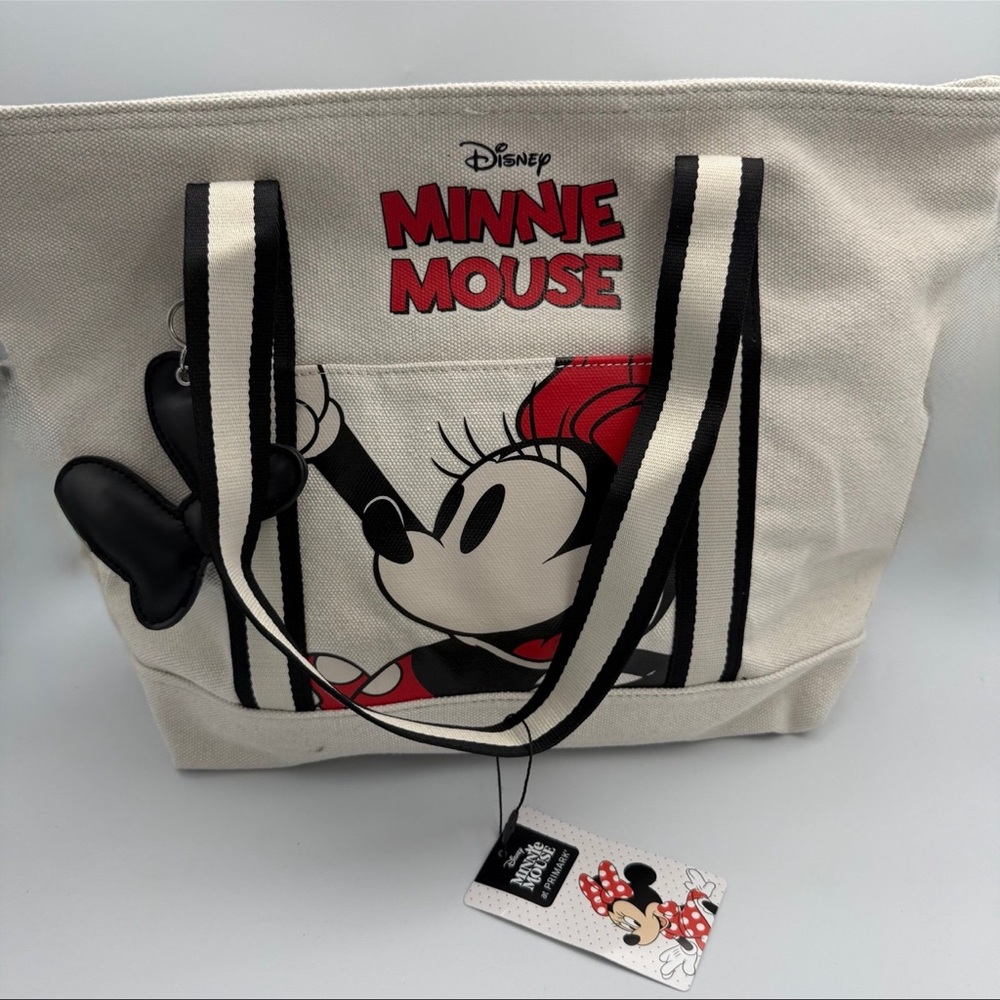 Primark Minnie Mouse Canvas Tote - Red, Black, and White